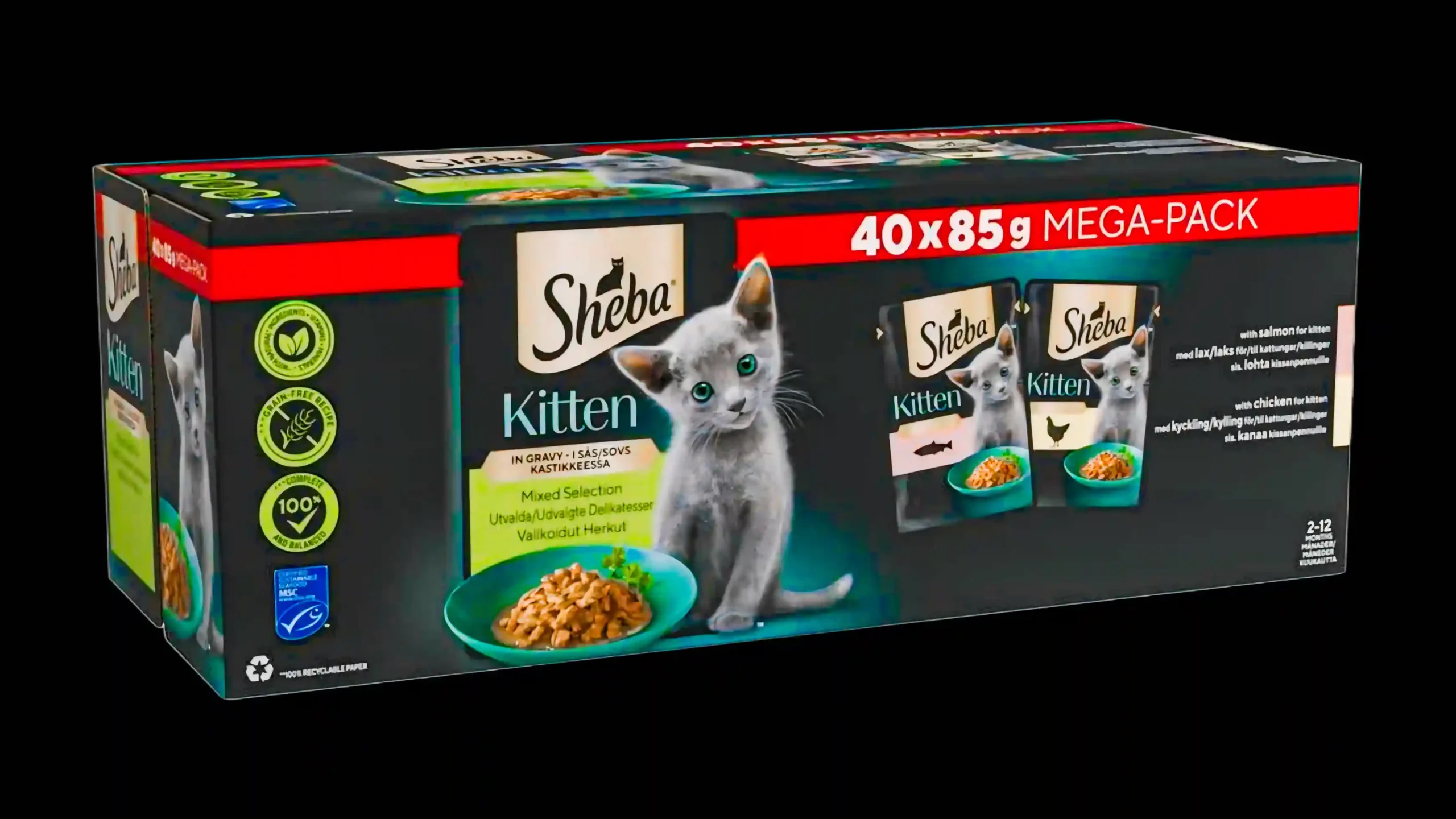 Sheba Sauce Collection Cat Food Pouch for Kitten Mixed Selection in Gravy Sheba Sauce Collection Cat Food Pouch for Kitten Mixed Selection in Gravy UK